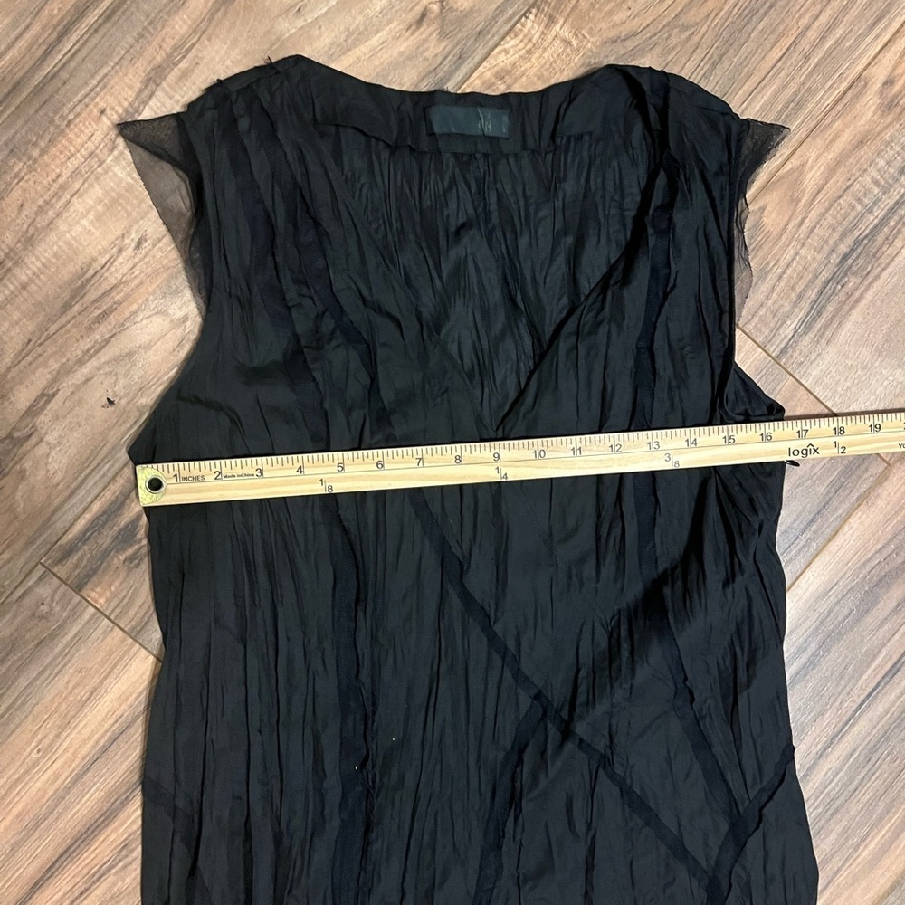 Moyuru Black Crinkle Maxi Sleeveless Dress | Goth Japanese Avant Garde Size 4 - Picture 13 of 15